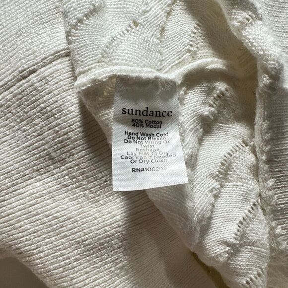 Sundance Womens Frances Ruffle Sweater Scallop Stitch Pointelle Size M - Picture 7 of 7